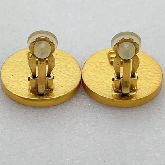 Chanel Gold & Red Enamel Earrings - Picture 3 of 7